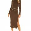 Camila Coelho Benita Midi Dress In Brown