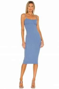 Camila Coelho Claudia Midi Dress In Blue