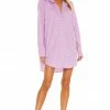 Camila Coelho Elliot Shirt Dress In Pink Lilac