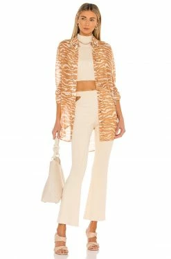 Camila Coelho Myla Shirt Dress In Brown Zebra -CAMILA COELHO Sales COEL WD127 V4