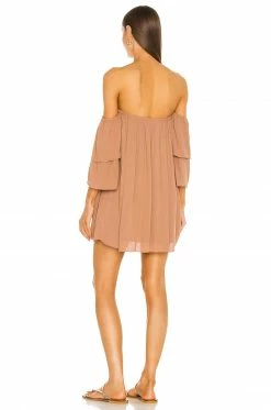 Camila Coelho Dulce Mini Dress In Taupe -CAMILA COELHO Sales COEL WD137 V3