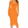 Camila Coelho Naya Midi Dress In Sunset Orange 1 Camila Coelho Naya Midi Dress In Sunset Orange -CAMILA COELHO Sales COEL WD143 V1