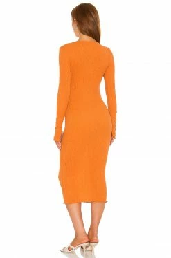 Camila Coelho Naya Midi Dress In Sunset Orange -CAMILA COELHO Sales COEL WD143 V3