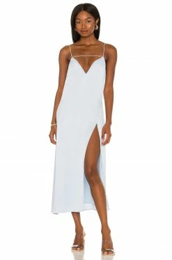 Camila Coelho Darla Midi Dress In Pale Blue