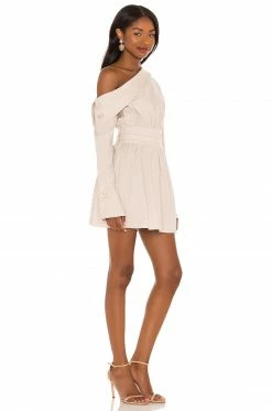 Camila Coelho Janice Mini Dress In Beige -CAMILA COELHO Sales COEL WD157 V2