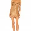 Camila Coelho Adora Mini Slip Dress In Toffee