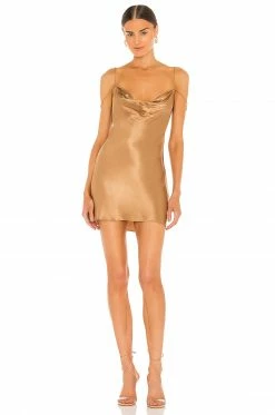 Camila Coelho Adora Mini Slip Dress In Toffee