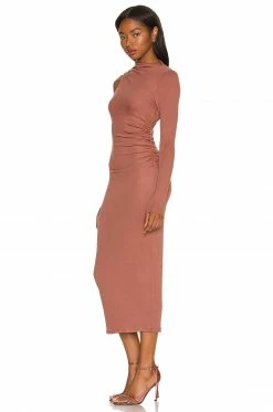 Camila Coelho Nami Midi Dress In Brick Mauve -CAMILA COELHO Sales COEL WD175 V3