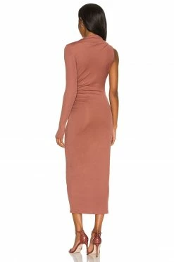 Camila Coelho Nami Midi Dress In Brick Mauve -CAMILA COELHO Sales COEL WD175 V4