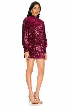 Camila Coelho Jezabel Mini Dress In Burgundy -CAMILA COELHO Sales COEL WD177 V2