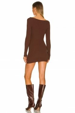 Camila Coelho Ciara Sweater Dress In Chocolate -CAMILA COELHO Sales COEL WD180 V3