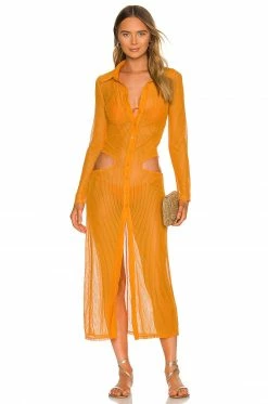 Camila Coelho Gigi Maxi Dress In Rustic Orange