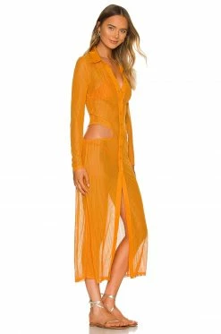 Camila Coelho Gigi Maxi Dress In Rustic Orange -CAMILA COELHO Sales COEL WD181 V2