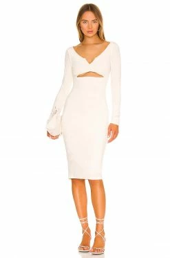 Camila Coelho Solo Midi Dress In Off White