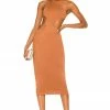 Camila Coelho Cassidy Midi Dress In Chestnut Brown -CAMILA COELHO Sales COEL WD198 V1