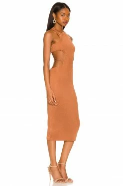 Camila Coelho Cassidy Midi Dress In Chestnut Brown -CAMILA COELHO Sales COEL WD198 V2