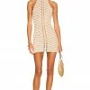 Camila Coelho Lyssa Hand Crochet Halter Mini Dress In Sand