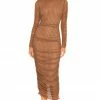 Camila Coelho Joelle Midi Dress In Brown -CAMILA COELHO Sales COEL WD207 V1