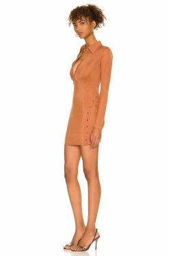 Camila Coelho Cera Mini Dress In Chestnut Brown -CAMILA COELHO Sales COEL WD215 V3