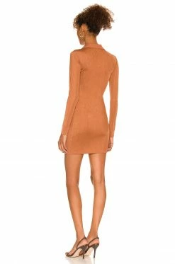 Camila Coelho Cera Mini Dress In Chestnut Brown -CAMILA COELHO Sales COEL WD215 V4