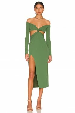 Camila Coelho Maeve Midi Dress In Basil Green