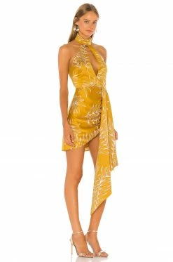 Camila Coelho Antonia Mini Dress In Gold Tropical -CAMILA COELHO Sales COEL WD37 V2