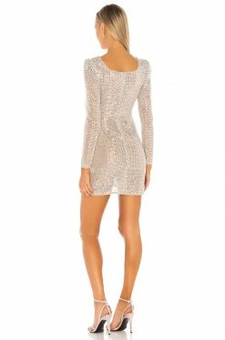 Camila Coelho Thalia Mini Dress In Silver -CAMILA COELHO Sales COEL WD66 V3