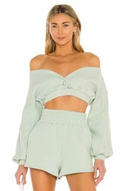 Camila Coelho Kenzie Pullover In Sage Green