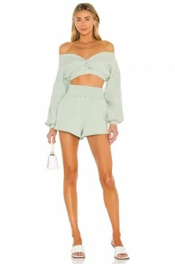 Camila Coelho Kenzie Pullover In Sage Green -CAMILA COELHO Sales COEL WK46 V4