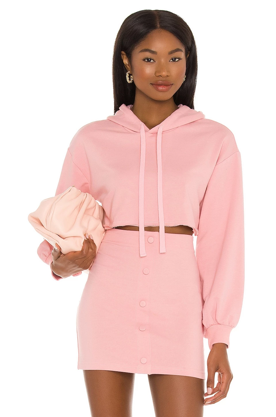 Camila Coelho Laurell Crop Hoodie In Mauve 3 Camila Coelho Laurell Crop Hoodie In Mauve