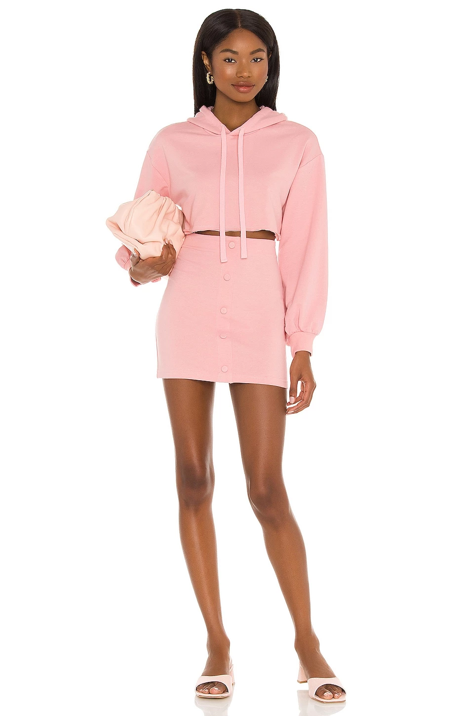 Camila Coelho Laurell Crop Hoodie In Mauve 6 Camila Coelho Laurell Crop Hoodie In Mauve - Image 4