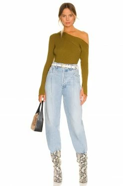 Camila Coelho Shauna Sweater In Olive Green -CAMILA COELHO Sales COEL WK53 V4