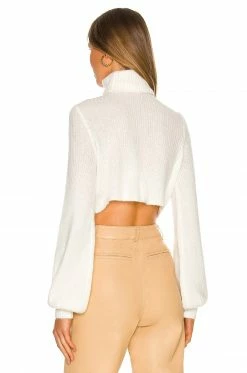 Camila Coelho Cesare Cropped Sweater In White 8 Camila Coelho Cesare Cropped Sweater In White -CAMILA COELHO Sales COEL WK59 V3