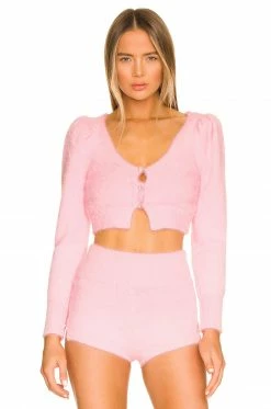 Camila Coelho Genevieve Pearl Cardigan In Baby Pink -CAMILA COELHO Sales COEL WK70 V2