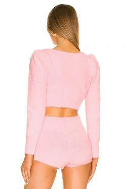 Camila Coelho Genevieve Pearl Cardigan In Baby Pink -CAMILA COELHO Sales COEL WK70 V4