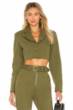 Camila Coelho Leticia Jacket In Olive Green