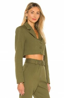 Camila Coelho Leticia Jacket In Olive Green -CAMILA COELHO Sales COEL WO20 V3