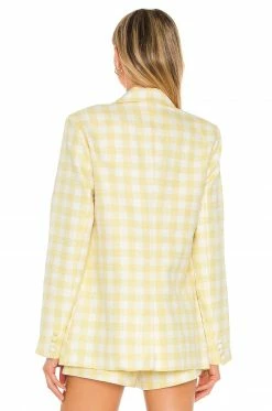 Camila Coelho Dona Blazer In Yellow & White -CAMILA COELHO Sales COEL WO22 V4