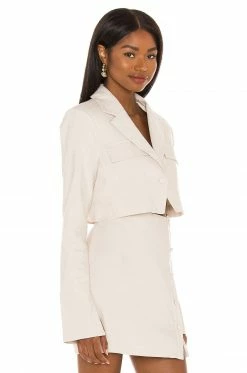 Camila Coelho Tessa Crop Blazer In Nude -CAMILA COELHO Sales COEL WO23 V2