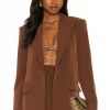Camila Coelho Morena Blazer In Dark Chocolate -CAMILA COELHO Sales COEL WO24 V1