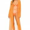 Camila Coelho Nikki Robe In Rustic Orange