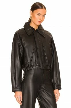 Camila Coelho Raven Leather Jacket In Black 9 Camila Coelho Raven Leather Jacket In Black -CAMILA COELHO Sales COEL WO34 V3