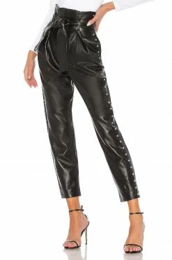 Camila Coelho Cady Leather Pant In Black