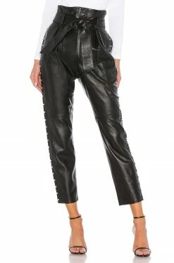 Camila Coelho Cady Leather Pant In Black -CAMILA COELHO Sales COEL WP15 V2