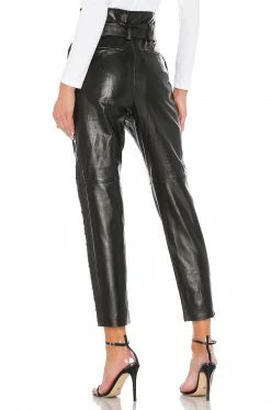 Camila Coelho Cady Leather Pant In Black -CAMILA COELHO Sales COEL WP15 V4