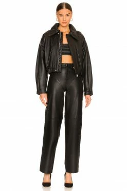 Camila Coelho Jess Leather Pant In Black -CAMILA COELHO Sales COEL WP66 V4