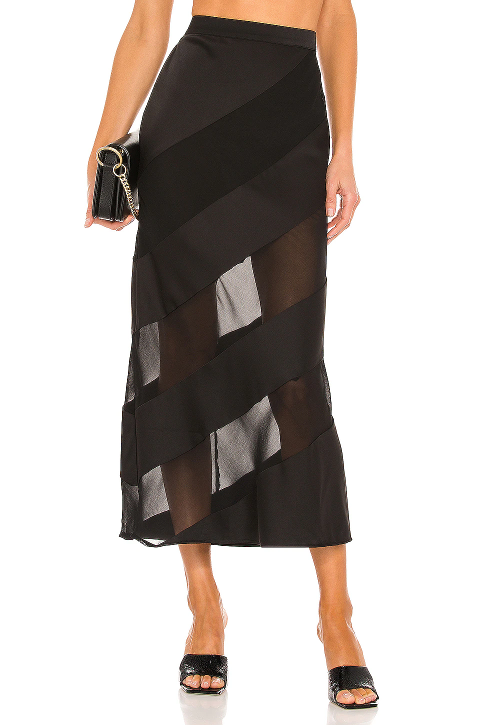 Camila Coelho Joseline Midi Skirt In Black