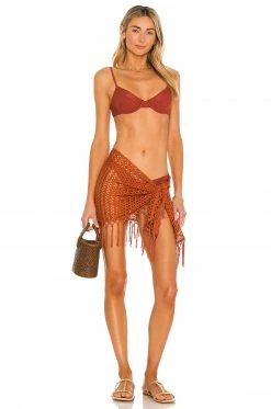 Camila Coelho Vera Wrap Skirt In Rust -CAMILA COELHO Sales COEL WQ59 V4