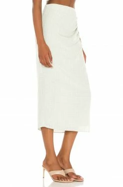 Camila Coelho Eden Midi Skirt In Sage -CAMILA COELHO Sales COEL WQ61 V2