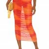 Camila Coelho Kelly Maxi Skirt In Orange Tie Dye -CAMILA COELHO Sales COEL WQ65 V1
